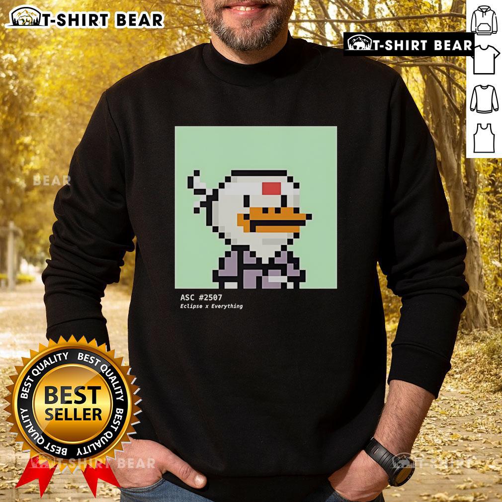 Alt Text: Top Duck ASC 2507 Eclipse X Everything Pixel Sweatshirt in vibrant colors, perfect for casual wear and style.