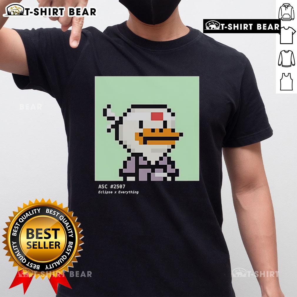 Top Duck Asc 2507 Eclipse X Everything Pixel T-Shirt featuring a vibrant pixel art design on a stylish tee.