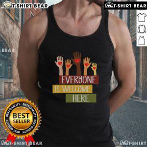 Idaho teacher tank top featuring 'Everyone Is Welcome Here' design, perfect for educators and embracing inclusivity.