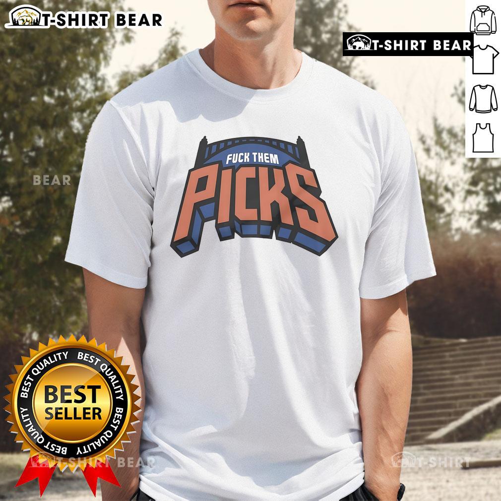 Top Fck Them Picks New York Knicks T-Shirt featuring bold graphic design and vibrant colors, perfect for Knicks fans.