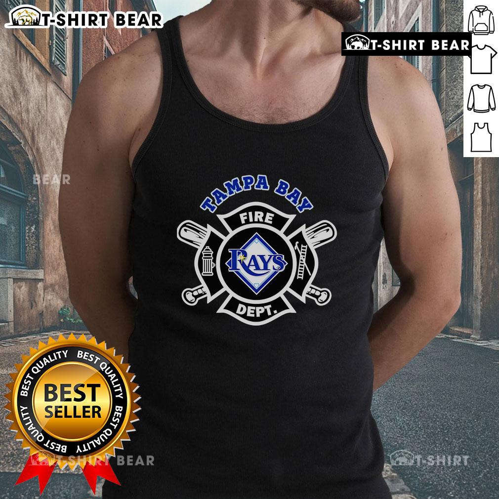 Top Fire Dept Tampa Bay Rays baseball tank top featuring vibrant team colors and logo, perfect for fans and summer wear.