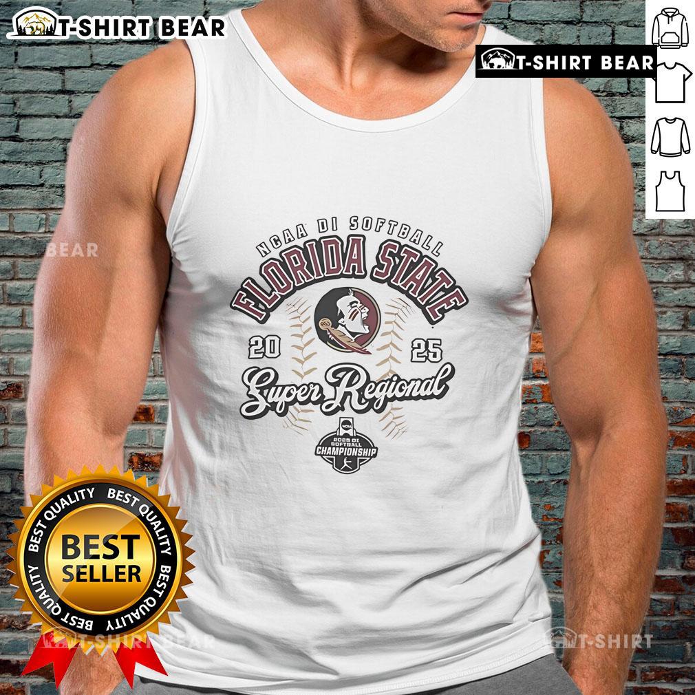 Top Florida State Seminoles NCAA DI Softball Super Regional Championship 2025 tank top featuring team colors and logo.