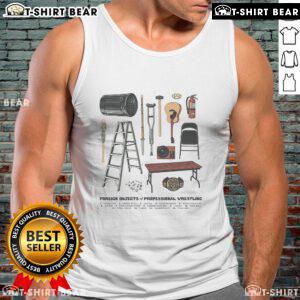 Stylish tank top featuring top foreign objects of professional wrestling design, perfect for wrestling fans and enthusiasts.