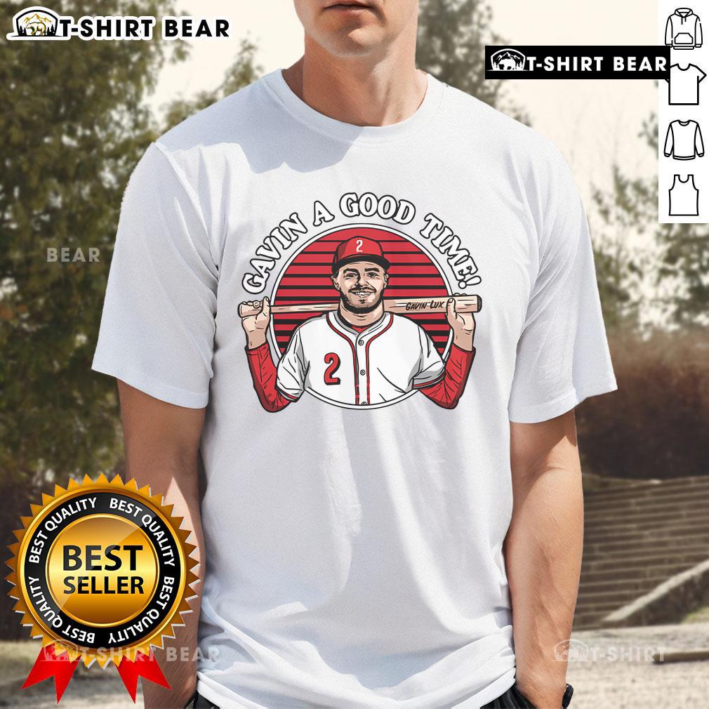 Top Gavin A Good Time Gavin Lux T-Shirt featuring vibrant design, perfect for fans of the baseball star Gavin Lux.