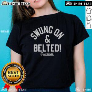 Top Guardians Swung On And Belted Ladies Tee featuring vibrant design and comfortable fit for casual wear.
