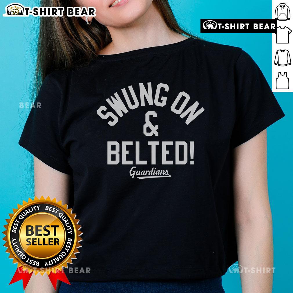 Top Guardians Swung On And Belted Ladies Tee featuring vibrant design and comfortable fit for casual wear.