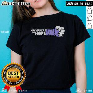 Top Haymakers for Hope Punch Hand ladies tee featuring a stylish design and vibrant colors, perfect for supporters.