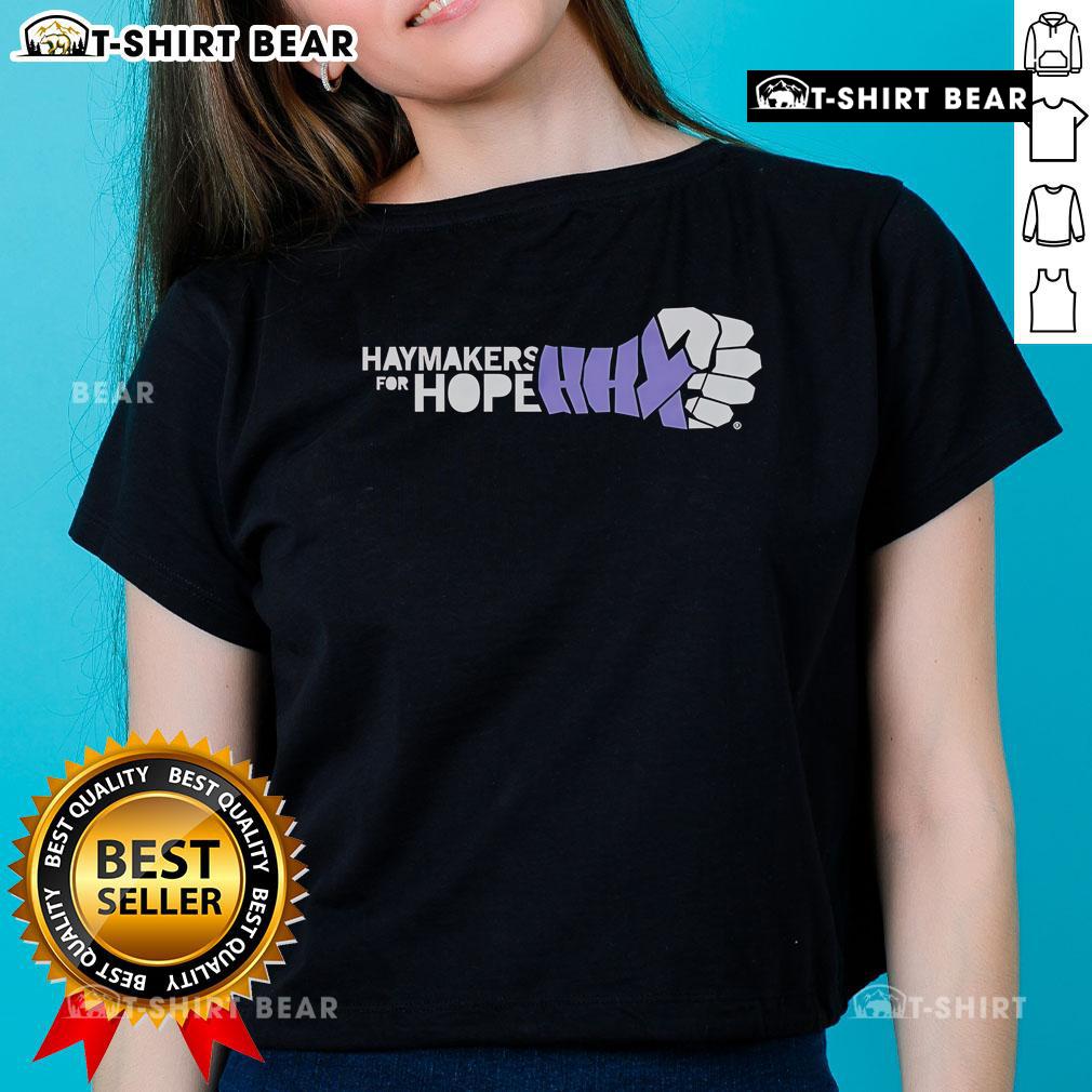 Top Haymakers for Hope Punch Hand ladies tee featuring a stylish design and vibrant colors, perfect for supporters.