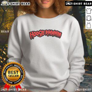 Alt Text: Cozy Top Hoosiermania logo sweatshirt in vibrant colors, perfect for fans of Indiana pride and comfort wear.