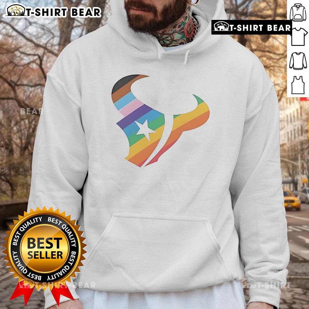 Top Houston Texans logo pride hoodie featuring team colors and emblem, perfect for fans and game day wear.