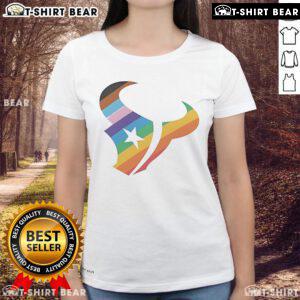 Top Houston Texans logo pride ladies tee featuring vibrant team colors and stylish design for female fans.