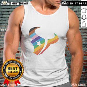 Alt Text: Stylish Top Houston Texans logo pride tank top featuring team colors, perfect for game day and casual wear.
