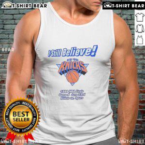 Top I Still Believe New York Knicks 1999 NBA Finals Game 4 tank top featuring Knicks vs Spurs graphic design.