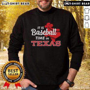 Top Its Baseball Time in Texas sweatshirt featuring a stylish design perfect for baseball fans and casual wear.