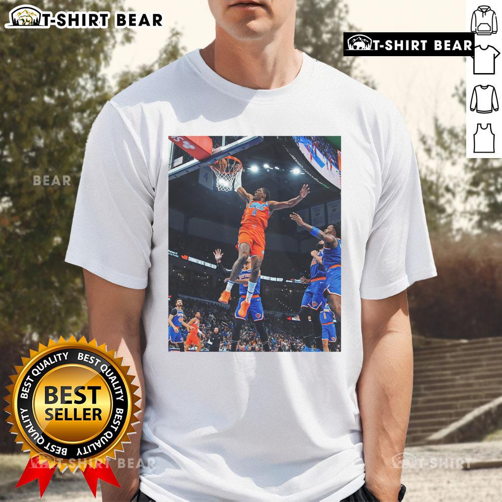 Top Jalen Williams Flying Score Black Game Frames Oklahoma T-Shirt featuring vibrant graphics and soft fabric design.