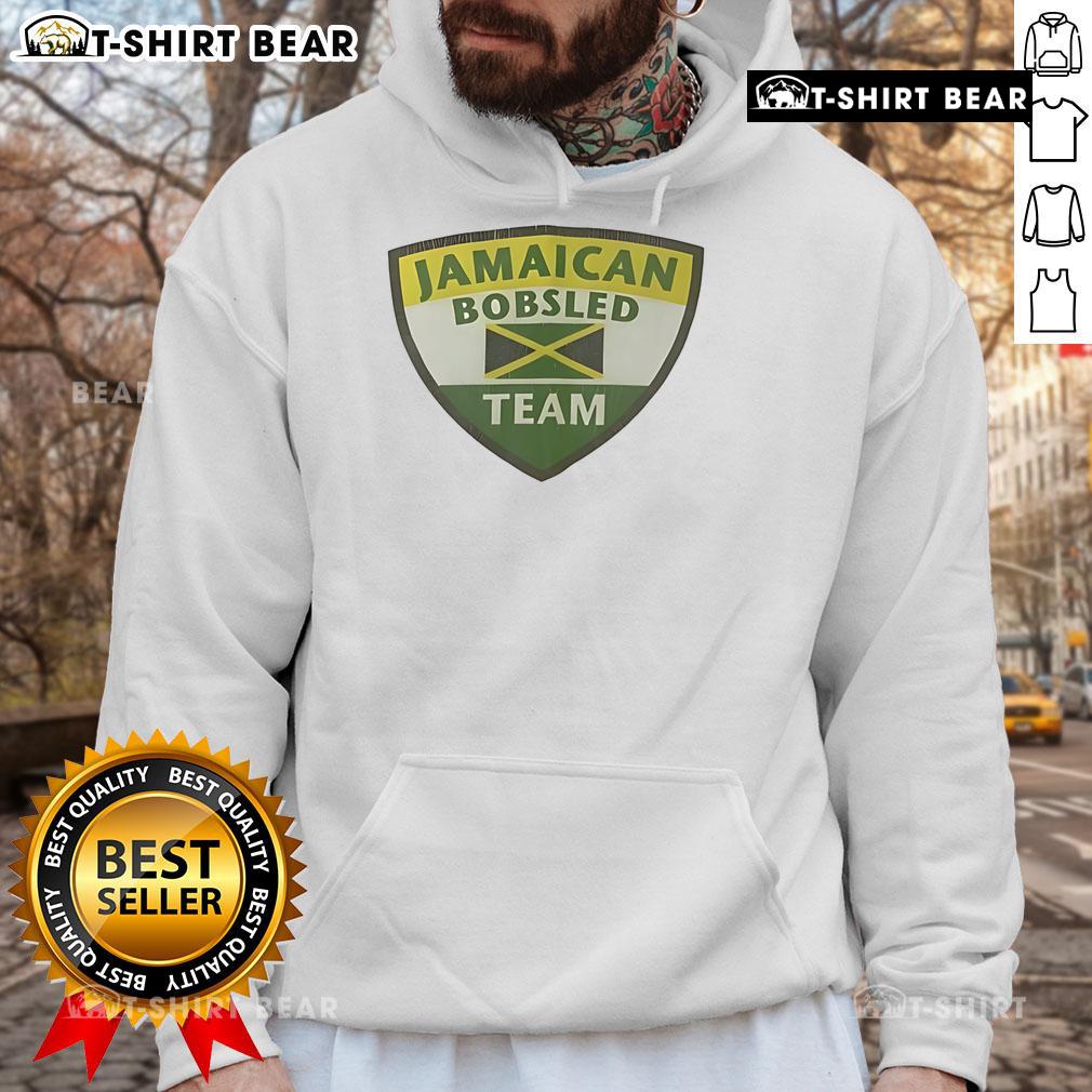 Top Jamaican Bobsled Team logo hoodie featuring vibrant colors and sporty design, perfect for fans and winter sports enthusiasts.