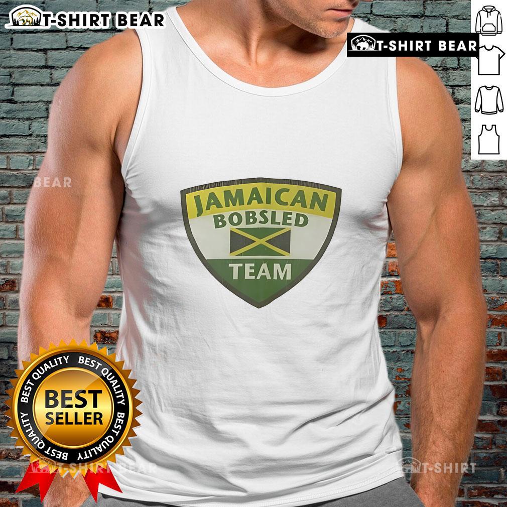 Top Jamaican Bobsled Team logo tank top featuring vibrant colors and a sporty design for fans of winter sports.