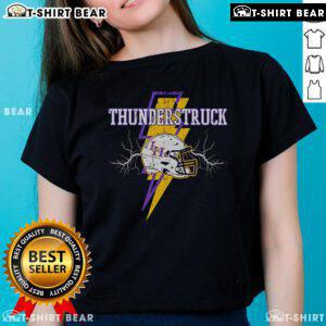 Top Liberty Hill Panthers Thunderstruck 3 helmet design on a stylish ladies tee, perfect for fans and game day.