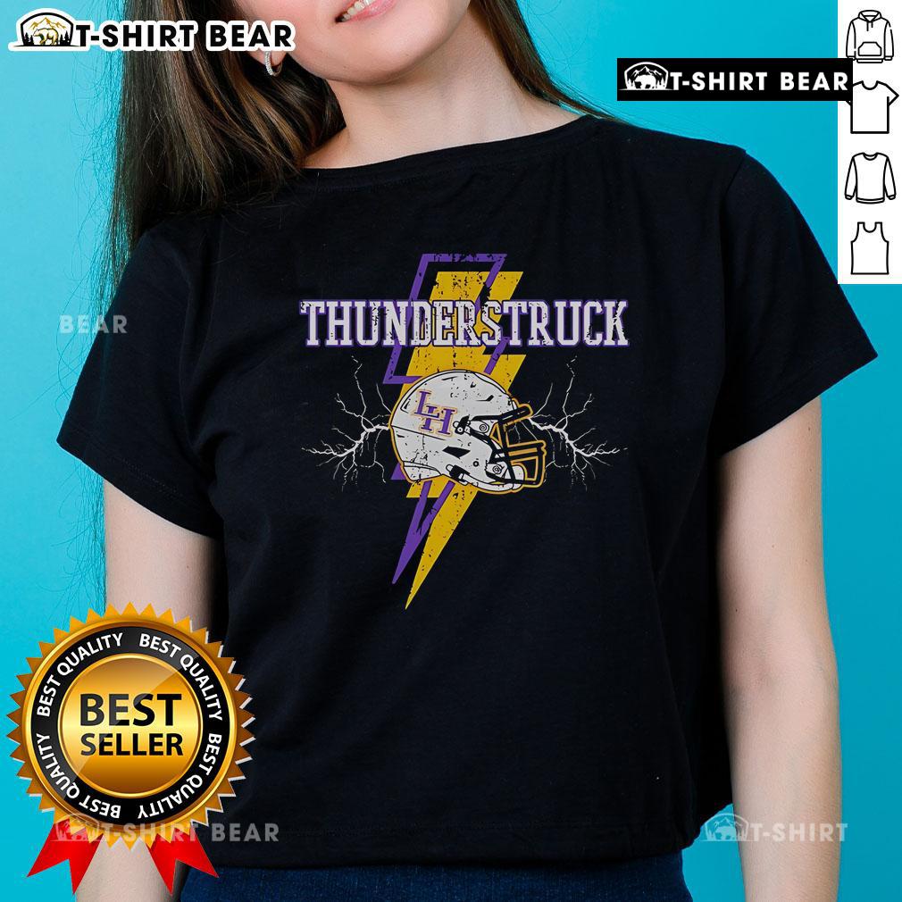 Top Liberty Hill Panthers Thunderstruck 3 helmet design on a stylish ladies tee, perfect for fans and game day.