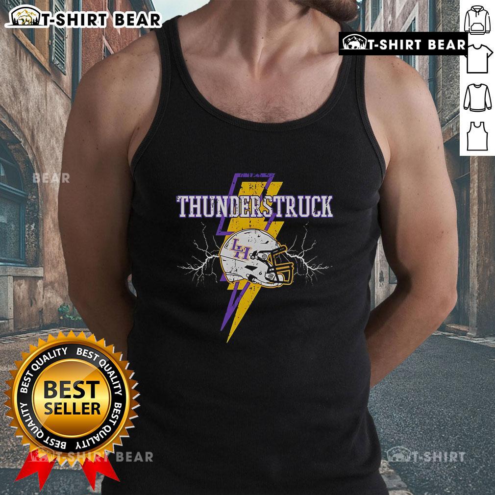Top Liberty Hill Panthers Thunderstruck 3 helmet tank top featuring team colors and logo for sports fans.