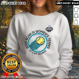 Top NCAA Division I Women's Tennis 1st 2nd Rounds Champion sweatshirt featuring team colors and logo.