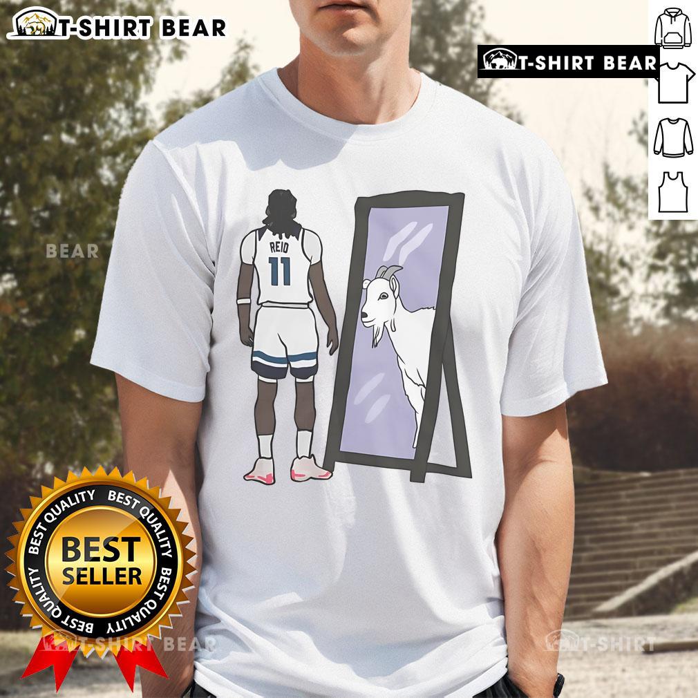 Top Naz Reid Mirror Goat T-Shirt featuring a stylish graphic design celebrating basketball legend Naz Reid.