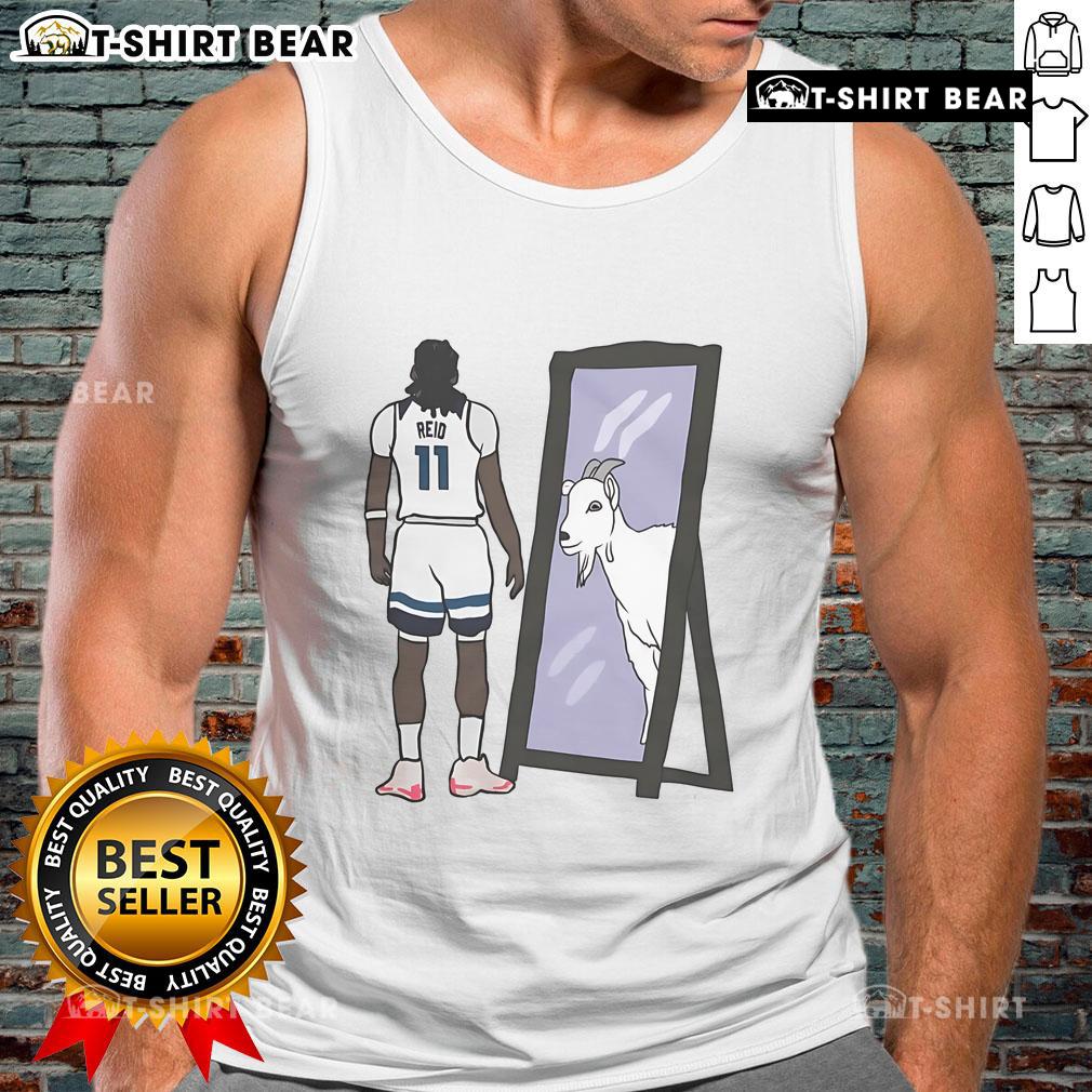 Top Naz Reid Mirror Goat Tank Top featuring vibrant graphics and a sporty design, perfect for basketball fans.