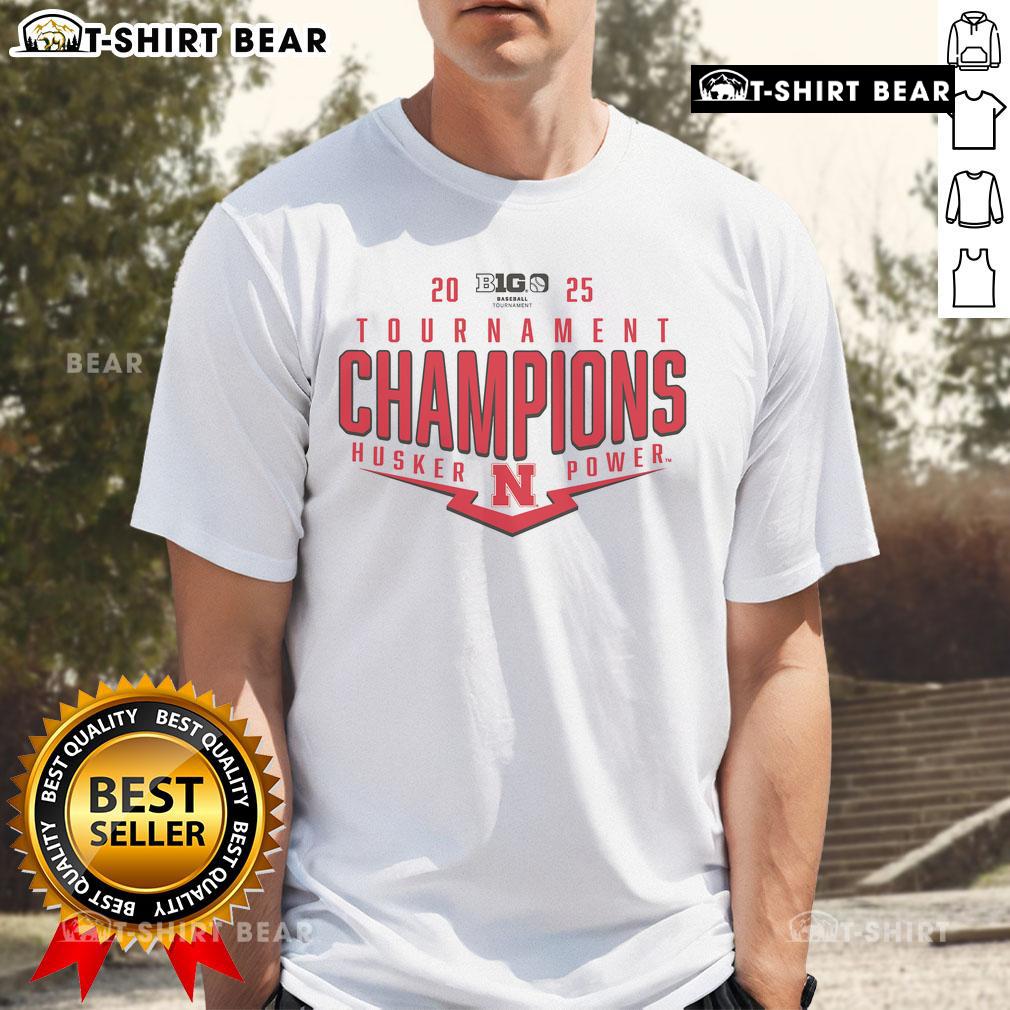 Top Nebraska Huskers 2025 Big Ten Baseball Conference Tournament Champions T-Shirt showcasing team pride and playoff spirit.