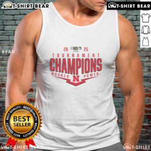 Top Nebraska Huskers 2025 Big Ten Baseball Conference Tournament Champions Playoff Pitch Tank Top in vibrant red.