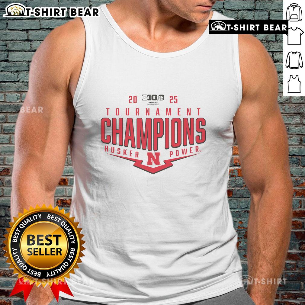 Top Nebraska Huskers 2025 Big Ten Baseball Conference Tournament Champions Playoff Pitch Tank Top in vibrant red.