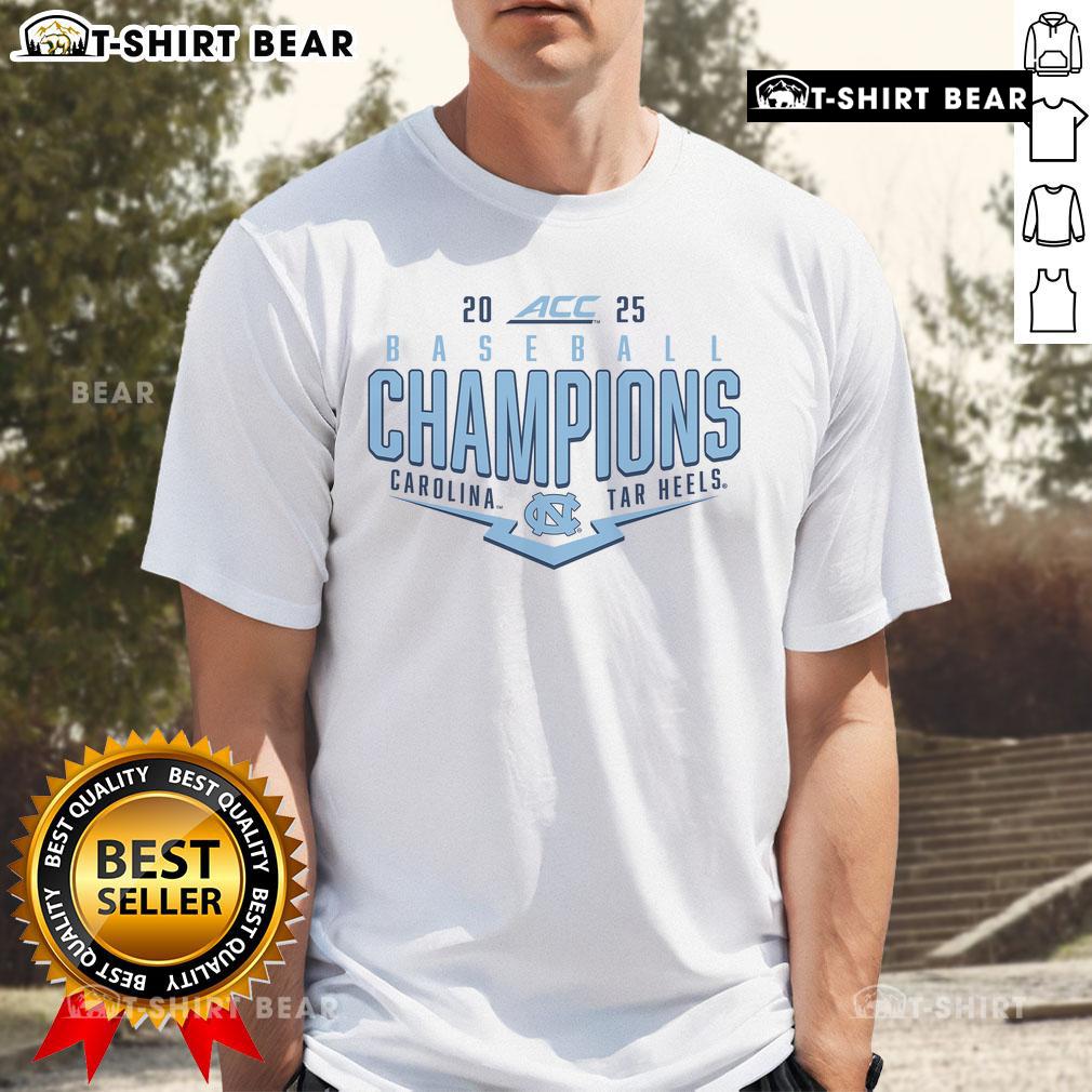 North Carolina Tar Heels 2025 ACC Baseball Conference Tournament Champions T-shirt showcasing team pride and playoff spirit.