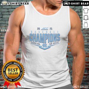 Top North Carolina Tar Heels 2025 ACC Baseball Conference Tournament Champions wearing playoff pitch tank top.
