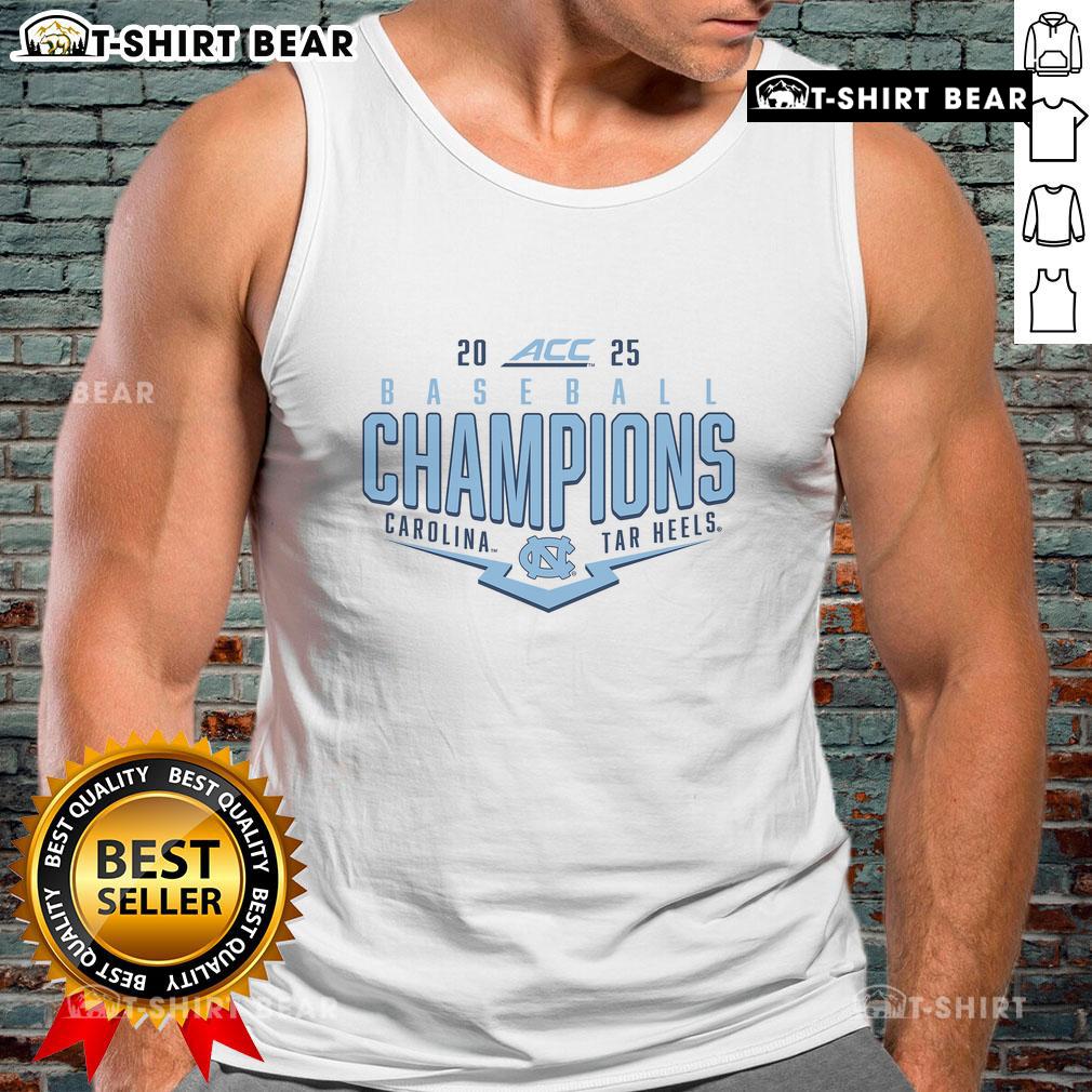 Top North Carolina Tar Heels 2025 ACC Baseball Conference Tournament Champions wearing playoff pitch tank top.