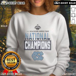 Top North Carolina Tar Heels 2025 NCAA DI Women's Tennis National Champions sweatshirt featuring team logo and vibrant colors.