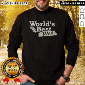 Top North Texas Mean Green World's Best Dad sweatshirt in vibrant green, perfect gift for proud fathers.