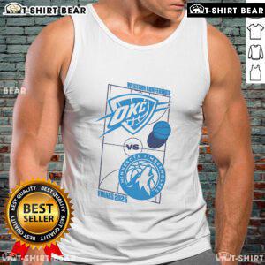 Stylish tank top featuring the Oklahoma City Thunder logo for the 2025 Western Conference Finals matchup.