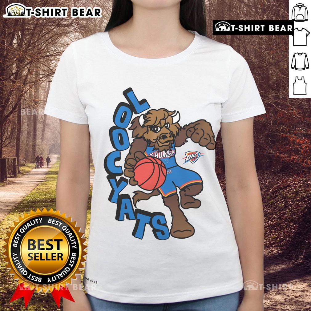 Top Oklahoma City Thunder stadium essentials: NBA Staycool mascot ladies' tee featuring vibrant team colors.