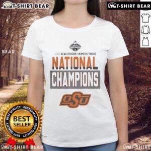 Top Oklahoma State University 2025 NCAA DI Women's Tennis National Champions ladies tee showcasing team pride and victory.