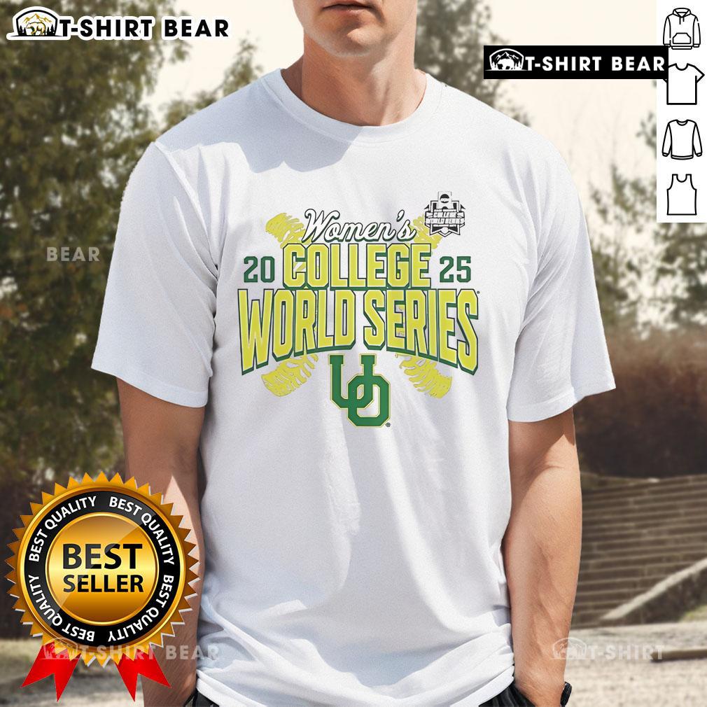 Top Oregon Ducks Softball 2025 NCAA Women's College World Series T-Shirt featuring team logo and vibrant colors.