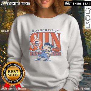 Alt Text: Top Peanuts Lucy X Connecticut Sun sweatshirt featuring vibrant graphics and cozy design for fans and collectors.