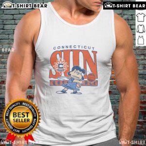 Alt Text: Top Peanuts Lucy X Connecticut Sun tank top featuring vibrant graphics and a stylish design for fans and sports enthusiasts.