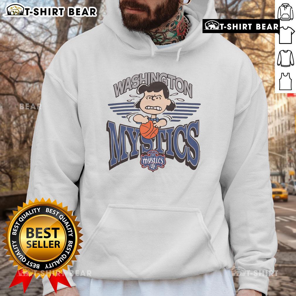 Top Peanuts Lucy X Washington Mystics hoodie featuring vibrant graphics and a cozy design for fans of both franchises.