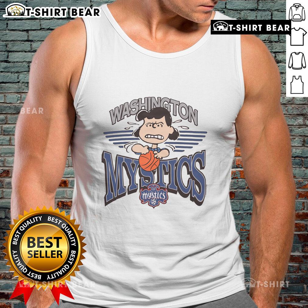 Top Peanuts Lucy X Washington Mystics tank top featuring vibrant graphics and a stylish design for fans.