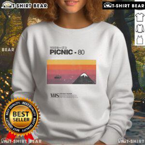 Cozy Top Picnic 80 VHS holiday season sweatshirt, perfect for festive gatherings and winter outings.
