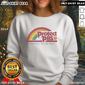 Top Protect PBS Rainbow Keep Public Service sweatshirt featuring a vibrant design, perfect for promoting public service.
