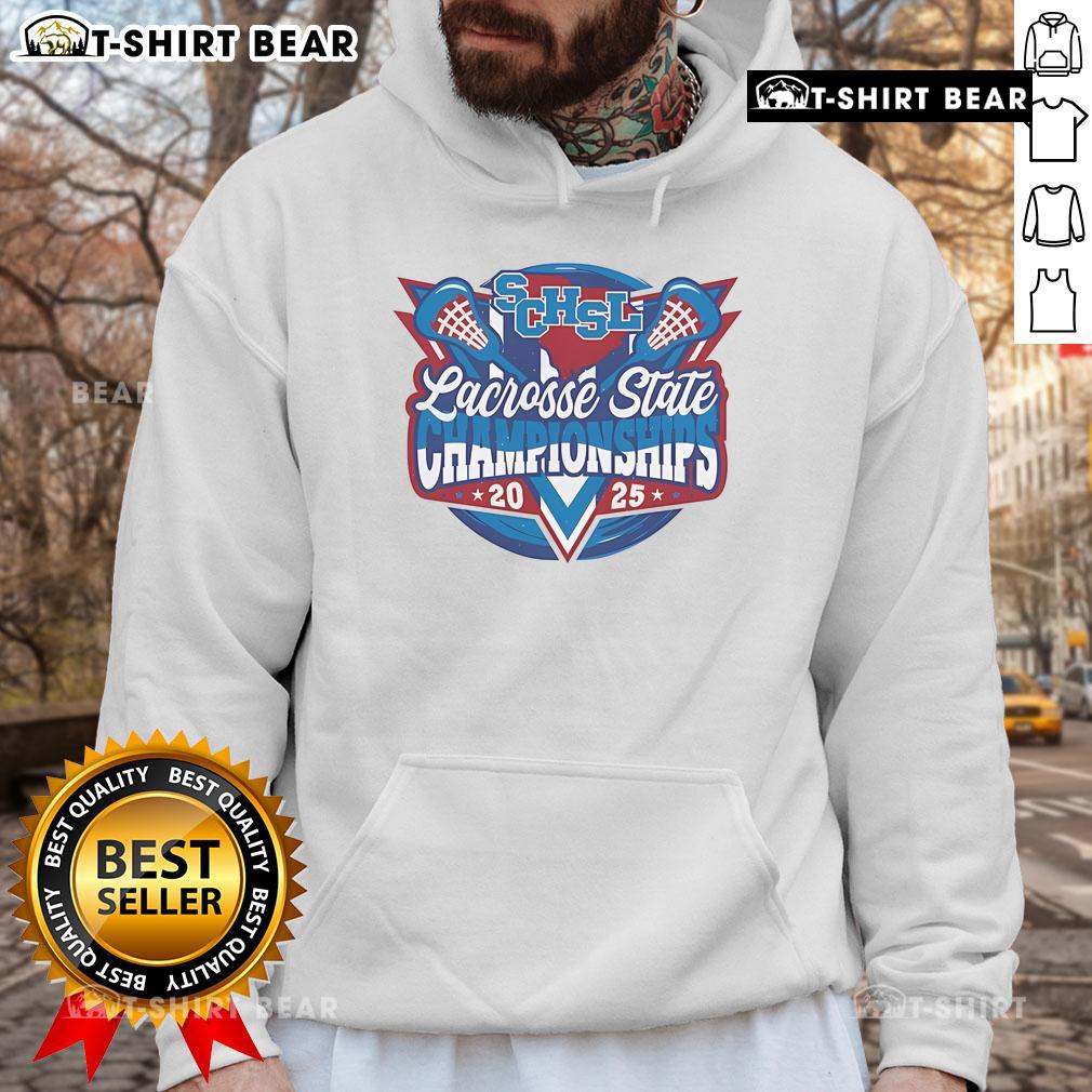 Top SCHSL Lacrosse State Championships 2025 hoodie featuring team logo and vibrant colors for fans and players.
