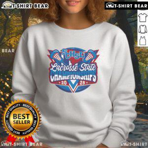 Alt Text: 2025 Top SCHSL Lacrosse State Championships sweatshirt featuring team logo and vibrant colors.