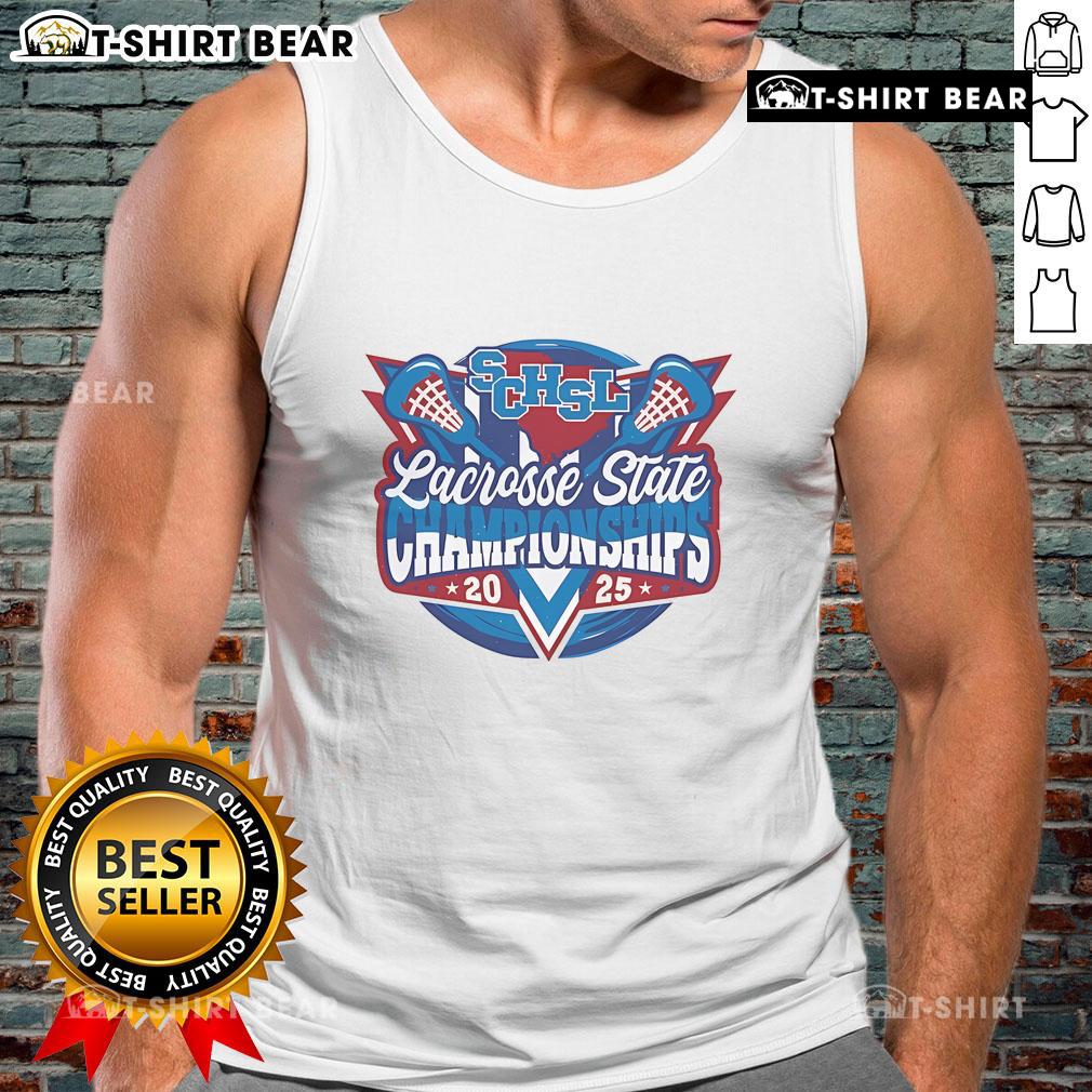 2025 Tank Top featuring Top SCHSL Lacrosse State Championships logo, perfect for players and fans celebrating the event.