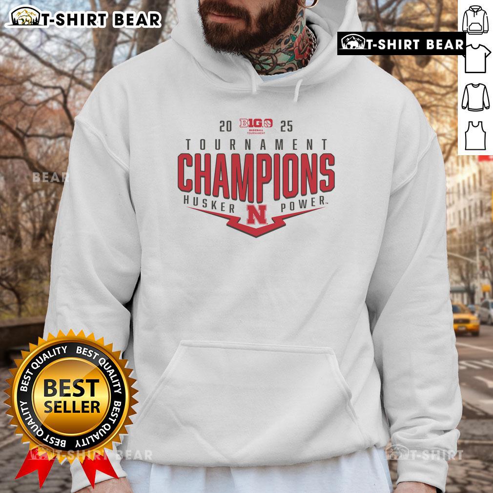 Top Scarlet Nebraska Huskers 2025 Big Ten Baseball Conference Tournament Champions Playoff Pitch Hoodie for fans.