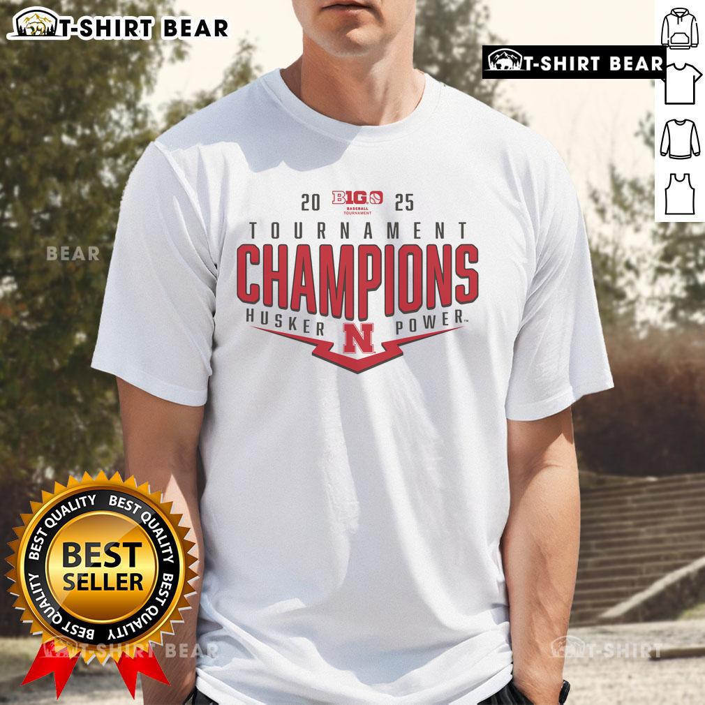 Alt Text: Top Scarlet Nebraska Huskers 2025 Big Ten Baseball Conference Tournament Champions Playoff Pitch T-Shirt design.